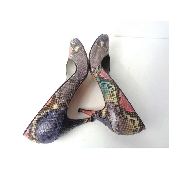 AFFINITI for Wm B Woods US 10AAAA Taupe Pink Blue Genuine Reptile Pump Shoe VTG - Picture 6 of 7